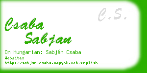 csaba sabjan business card