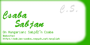csaba sabjan business card
